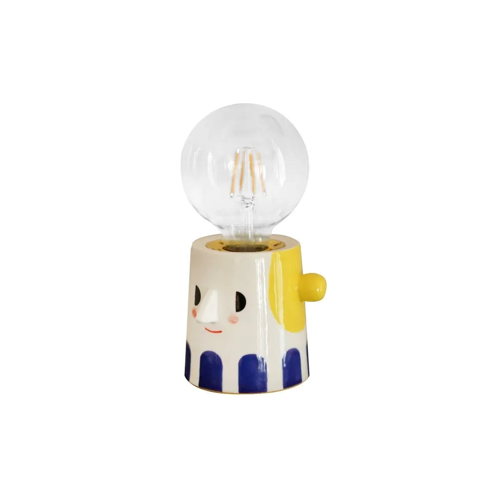 Handmade ceramic bedside lamp with ball headlight design and 220V US power specifications