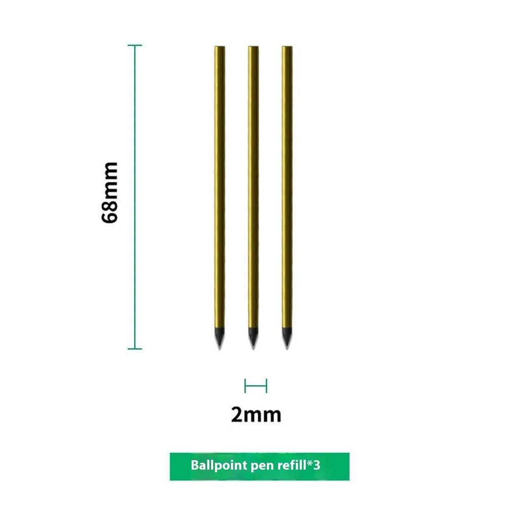 Loose leaf 64-page paper core and assortment of ballpoint, pencil, and plastic pen refills for 6-hole binders.