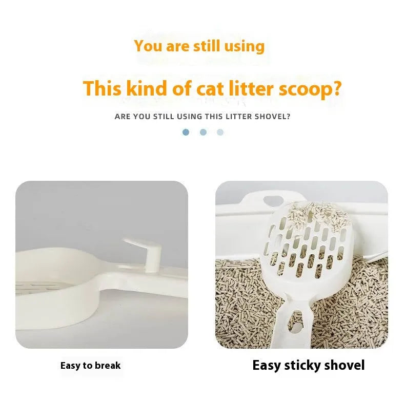 Black metal cat litter scoop with narrow 0.8cm gaps between tines
