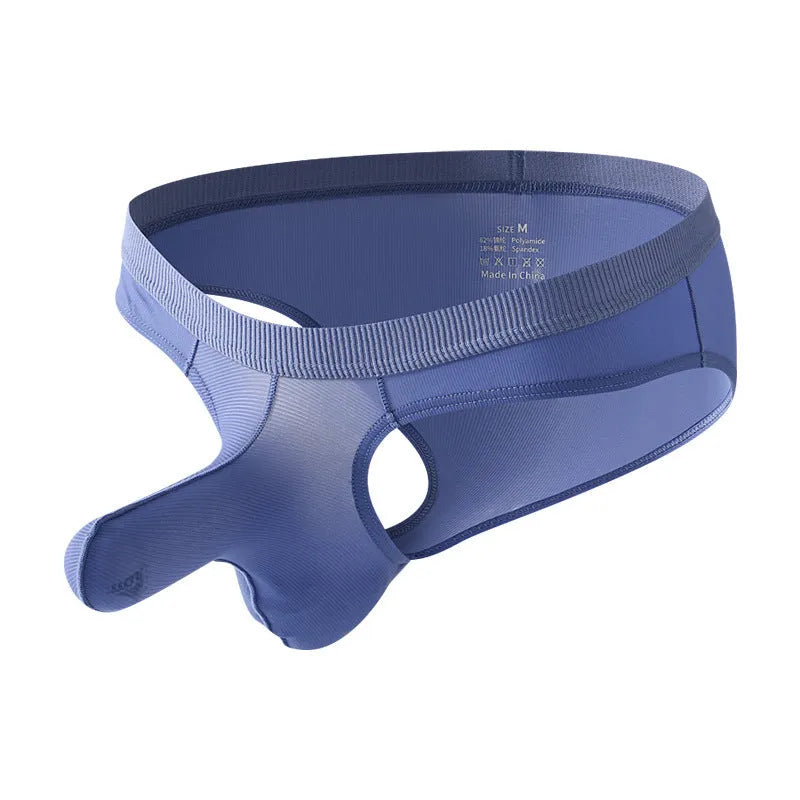 Men's low waist briefs in ice silk fabric showing colour options and briefs style