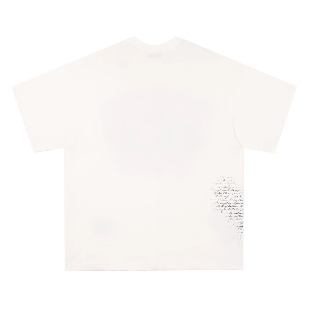 Black and white cotton T-shirt with retro hip hop gothic letter print design