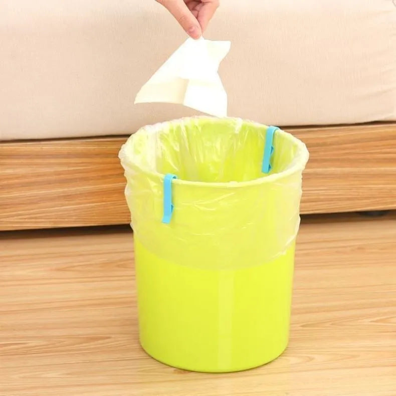PP plastic non-slip clip for fixing garbage bags to the side of a bin.