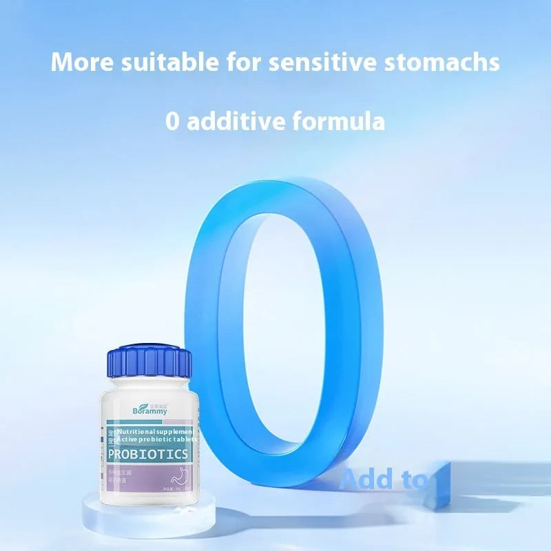 Pet probiotic tablets bottle with 180 tablets for dogs and cats digestive support