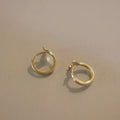 Gold plated sterling silver fishtail earrings with 8-10mm diameter hoop