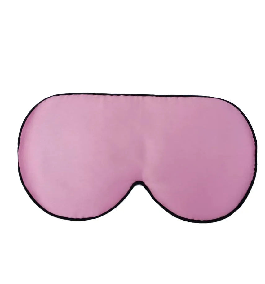 Double-sided mulberry silk eye mask in multiple colour options showing embroidered printed design