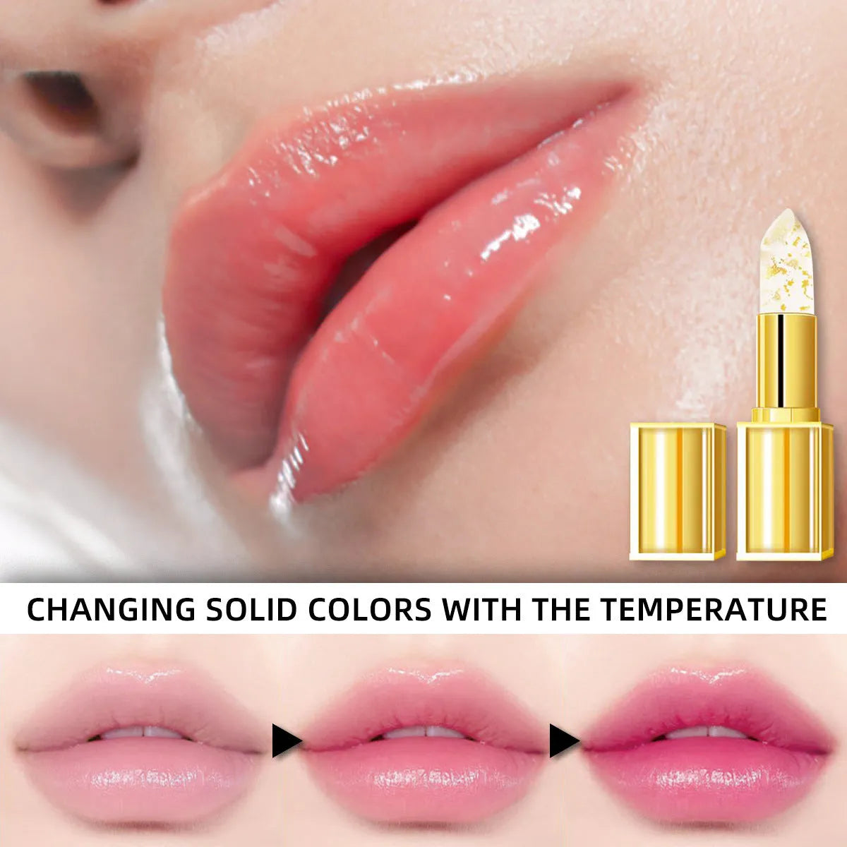 Anti-smudge gilding warm colour-changing lipstick in 3.5g size