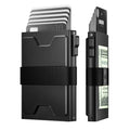 Black ultra-thin nylon card box with expansion slots and anti-theft RFID protection, 90x60x14mm