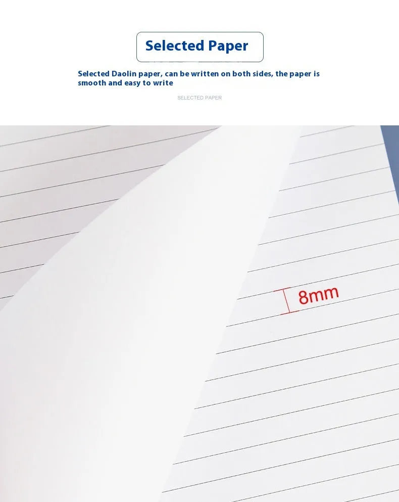 A4 tearable meeting minutes notebook with ivory white grid paper and wireless adhesive binding