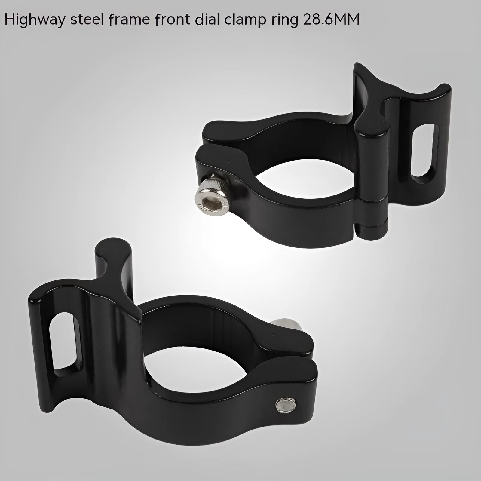 Black aluminium alloy vehicle clamp ring with 28.6mm diameter