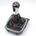 Leather gear shift dust boot for Volkswagen Golf models, showing 12mm installation hole.