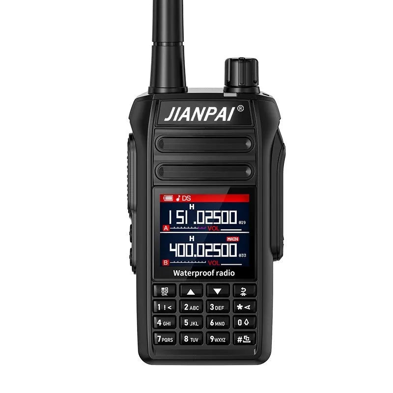Black Interphone aviation communications headset with waterproof and dustproof plastic shell