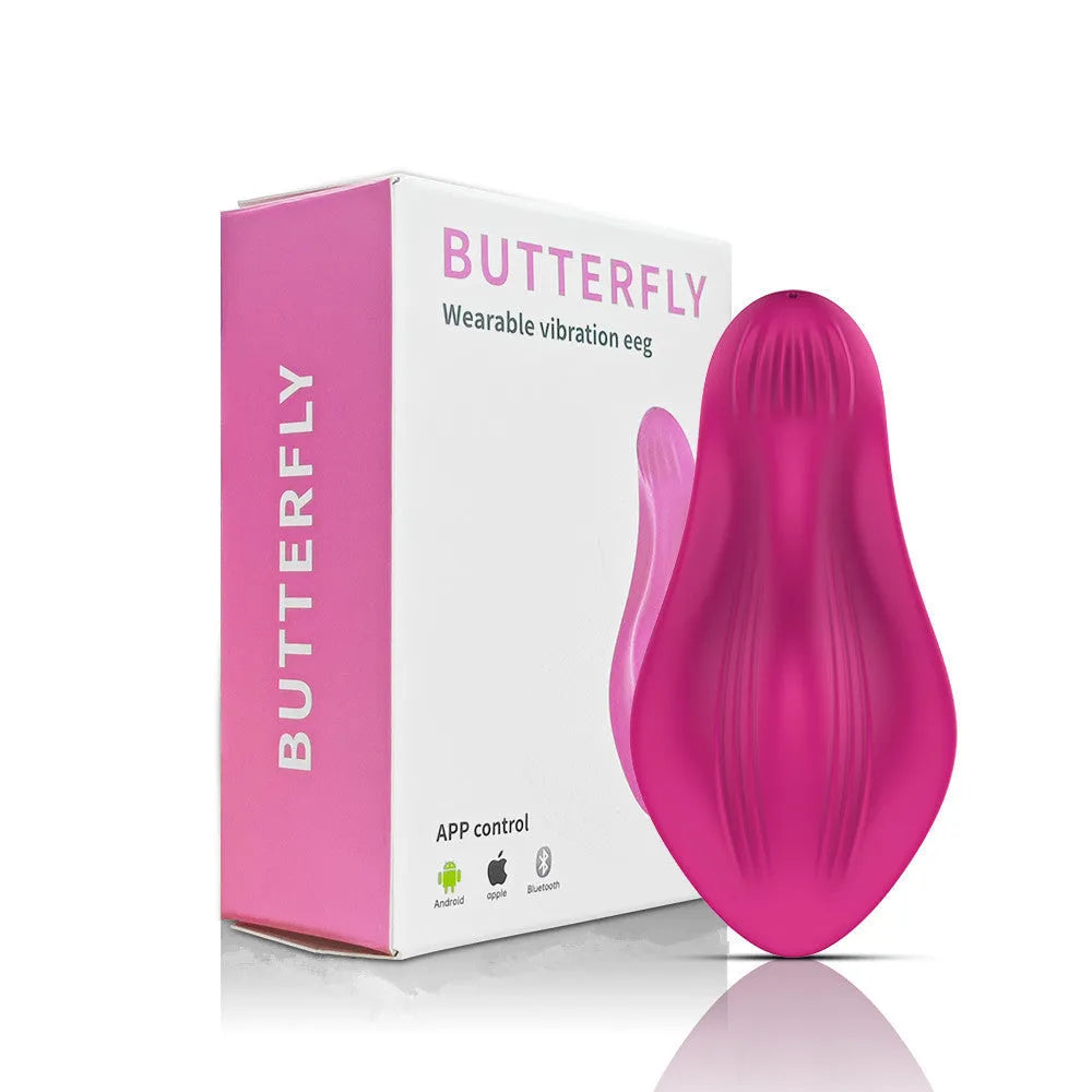Rose Red Cute Butterfly APP remote control wearable female massager with silicone construction