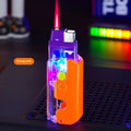 Colourful luminous radish lighter in plastic construction with wind-resistant flame