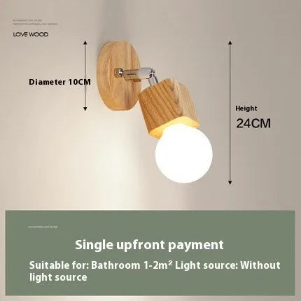 Single-head mirrored cabinet LED wall lamp with a 24cm size on a white wall.