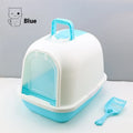 Fully enclosed PP cat litter box with drawer and deodorant, 49x36x41cm, pink finish