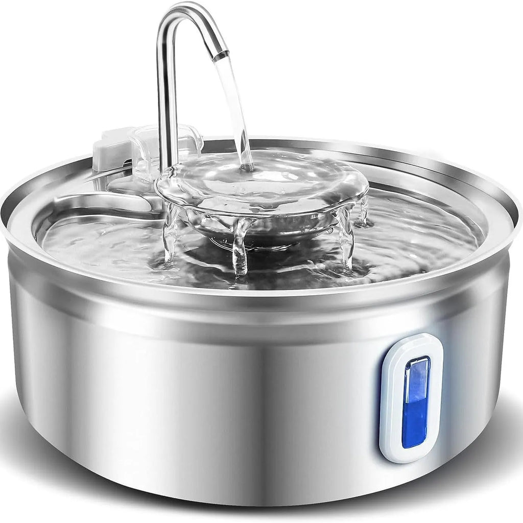 SUS304 stainless steel pet water dispenser faucet with 3.2L capacity and silent pump for cats and dogs
