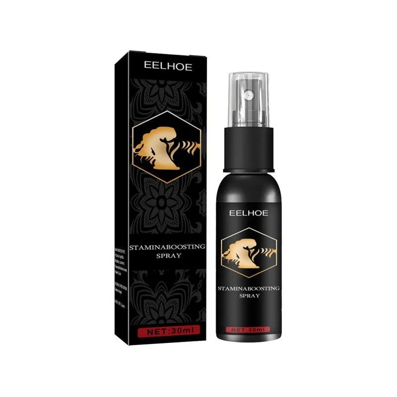 Men's body moisturising and massage treatment oil spray in 30ml container with spray applicator