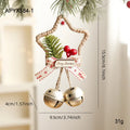 Iron Christmas bell ornament in gold on white background