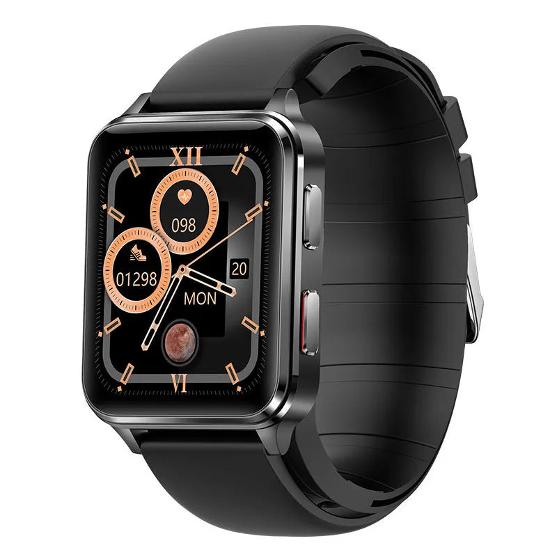 Air Type multi-sport watch with 1.70 inch tempered glass screen and blue silicone wristband showing heart rate data