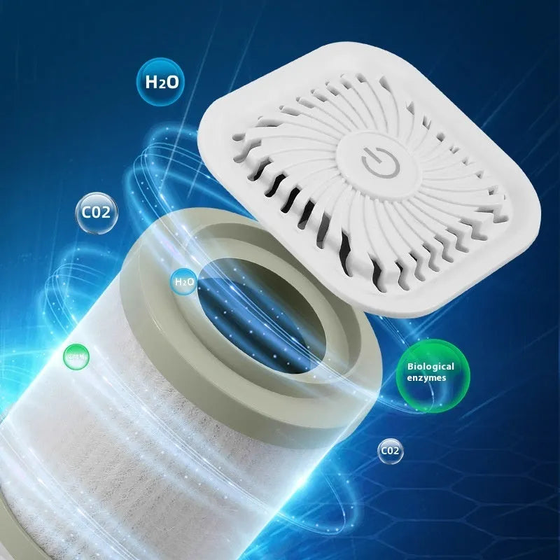 Mini USB air purifier in black and white colours for car and small room use