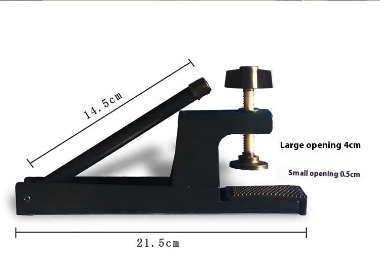 Black universal table tennis net post with large thickened clip for secure table attachment.