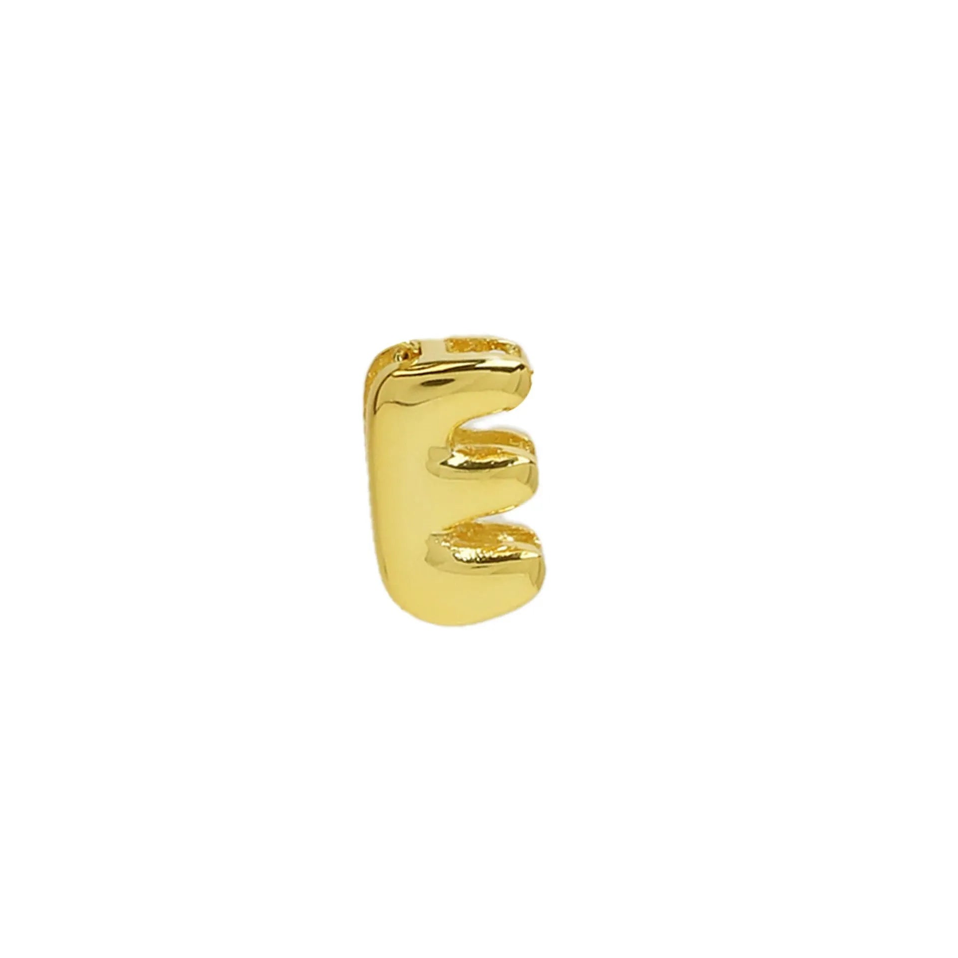 18k brass smooth surface bubble letter bracelet with pendant in gold colour on copper alloy