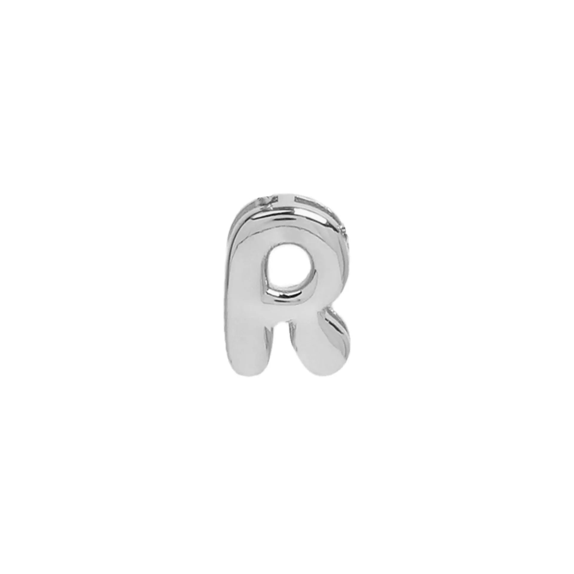 18k brass smooth surface bubble letter bracelet with pendant in gold colour on copper alloy