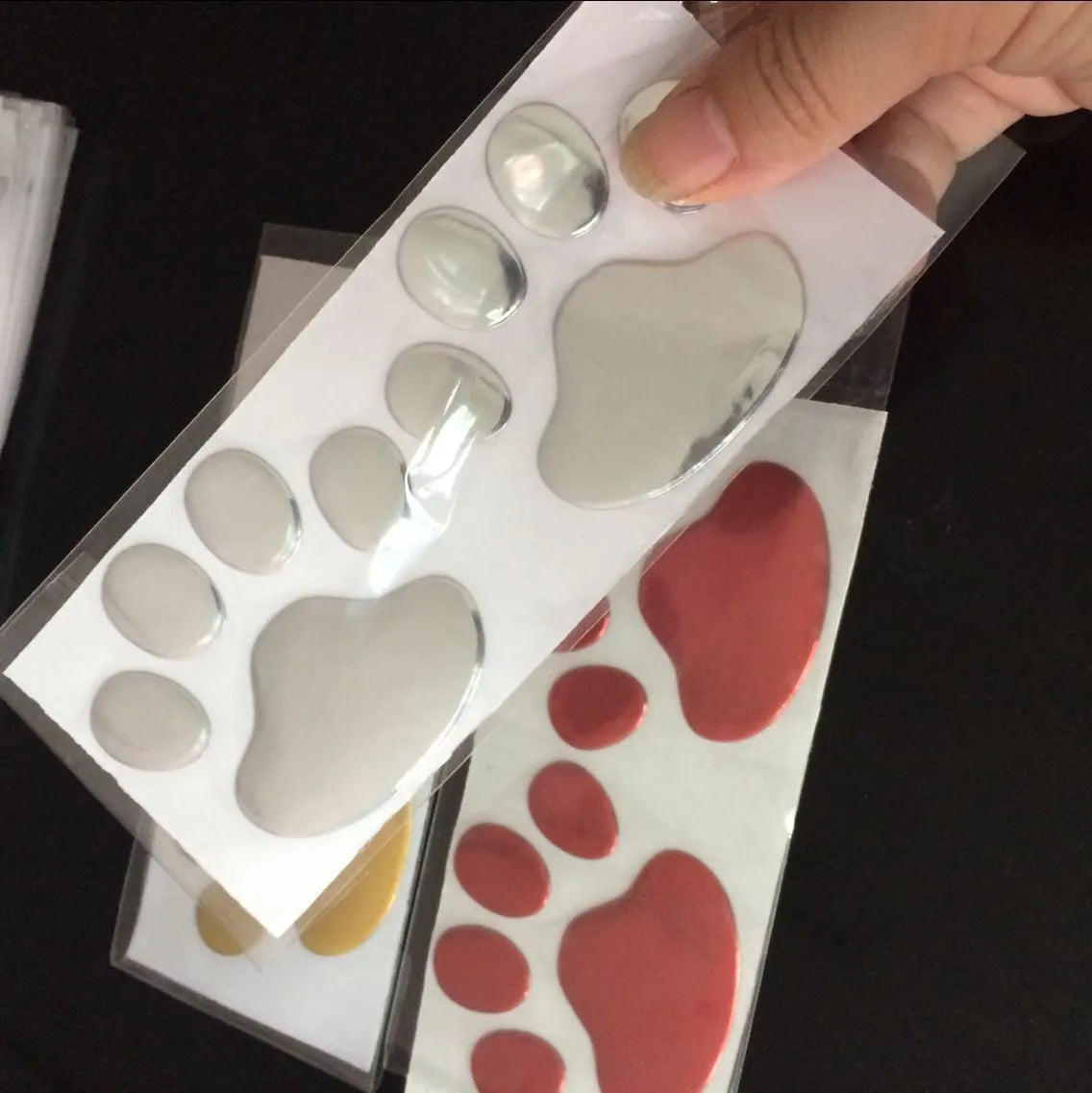 PVC car sticker with hand-shaped brush dog footprints for bumper scratch concealment