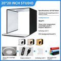 50cm studio light box with five-side folding design and three-colour lighting