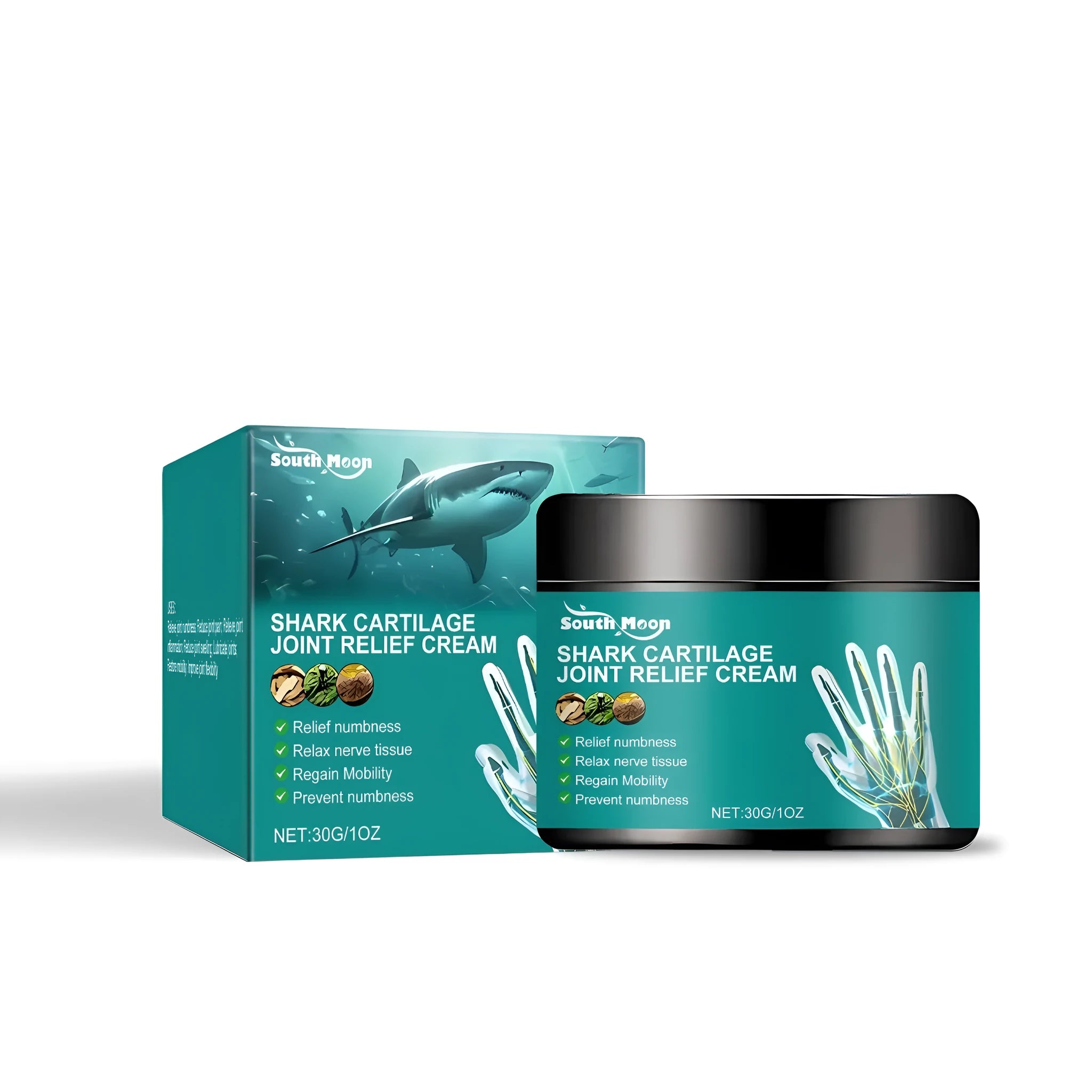 Cartilage joint soothing repair cream 30g tube with shark cartilage and mint leaves