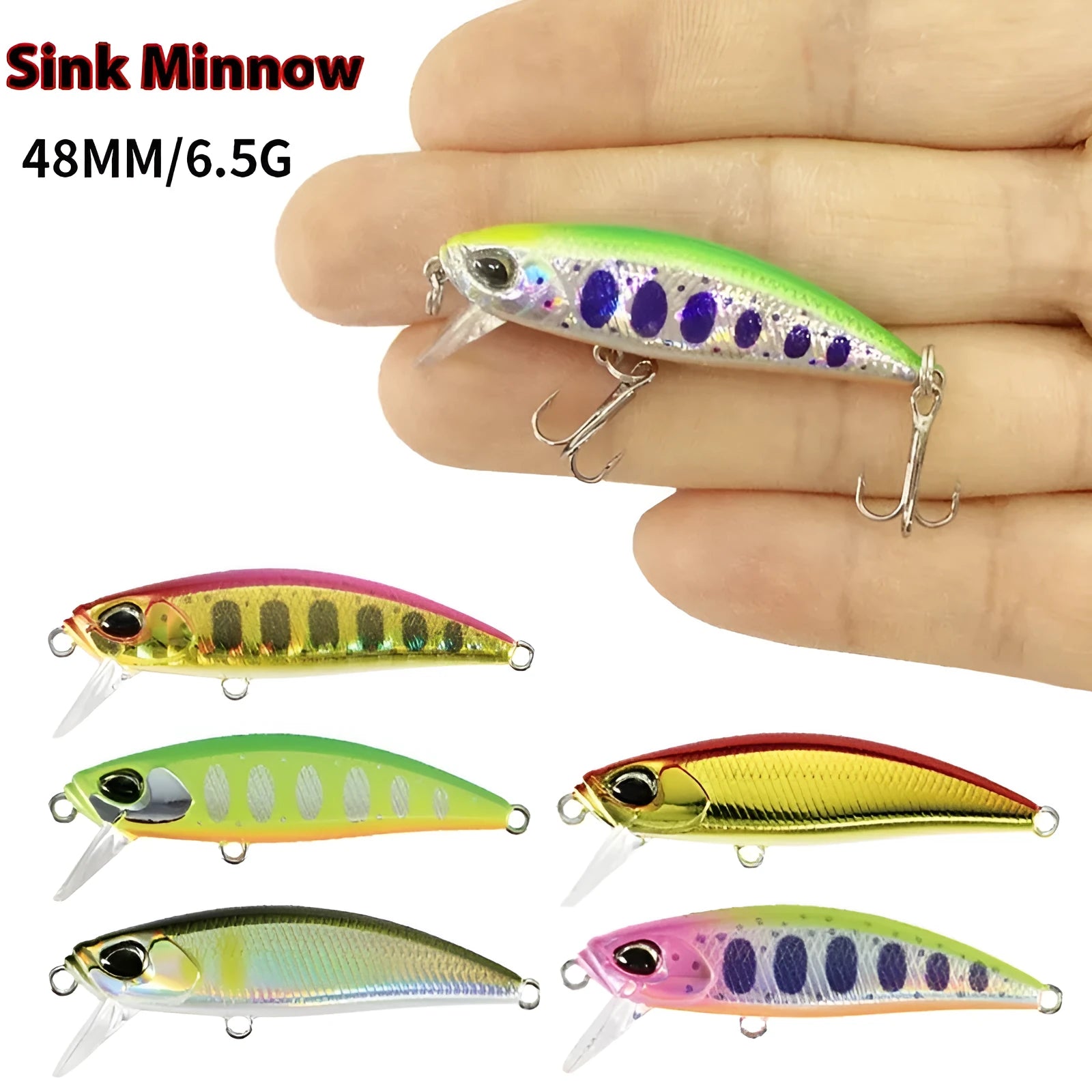Tossing Japanese Submerged Mino 48mm hard fishing lure in selected colour for mandarin fish and snakehead.