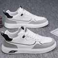 Men's low-top canvas board shoes in black with mesh lining and round toe