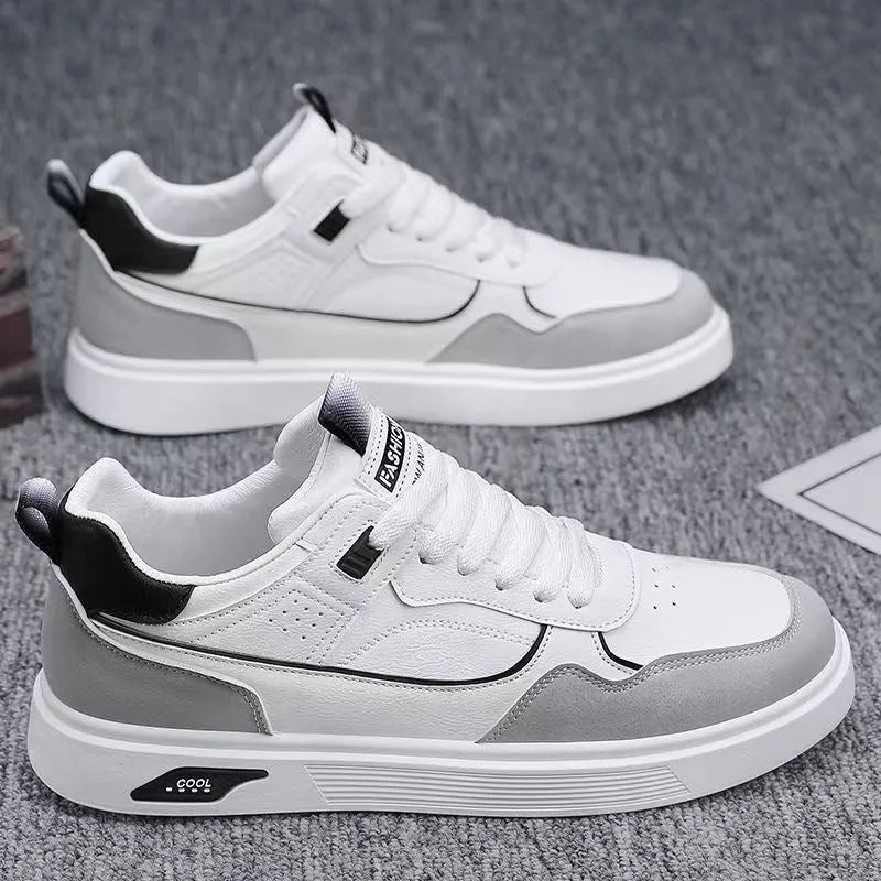 Men's low-top canvas board shoes in black with mesh lining and round toe