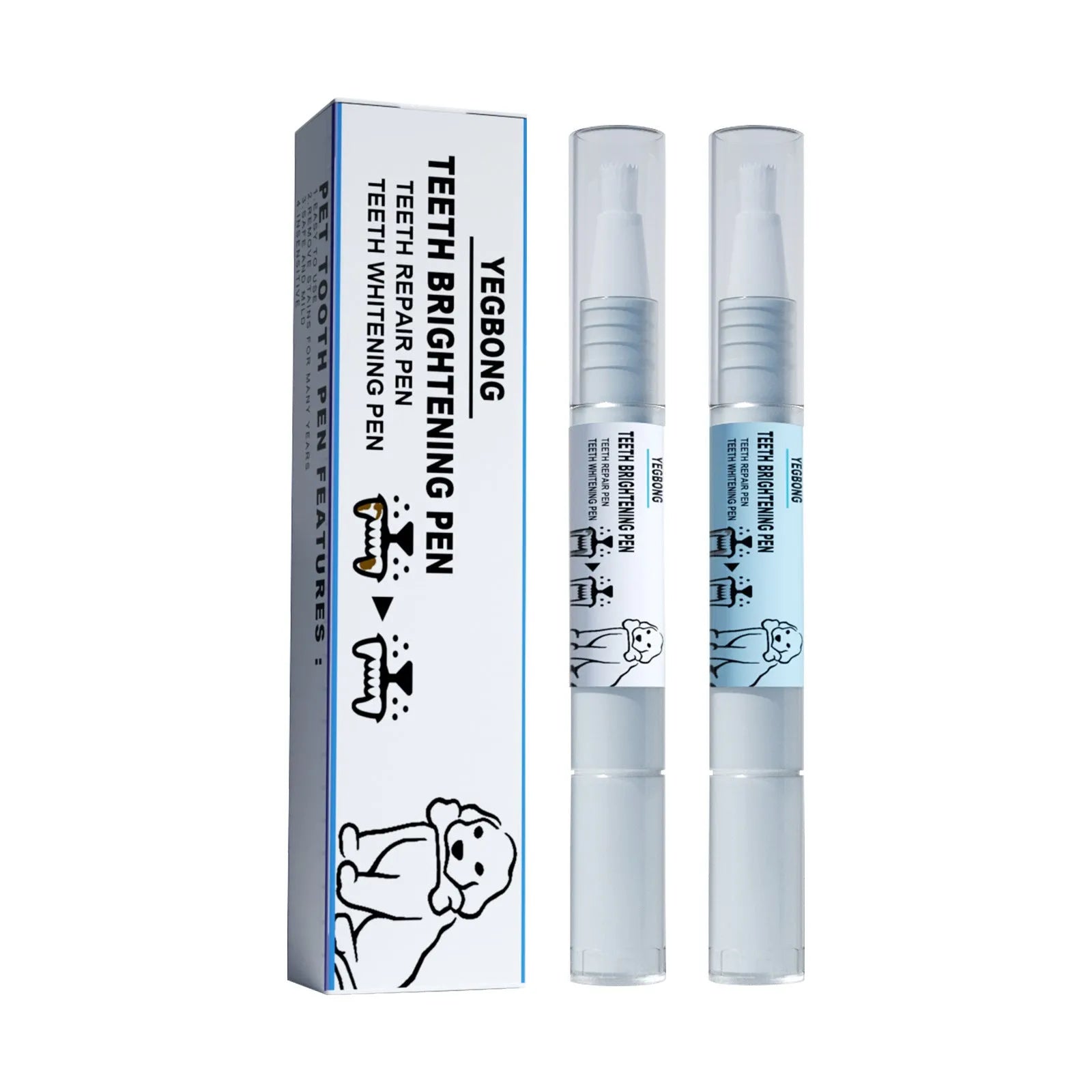 Yegbong pet teeth whitening pen with dental brush applicator for dogs and cats.