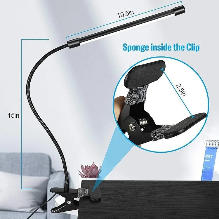 Black and white American style LED desk lamp with 26cm length and USB power cable