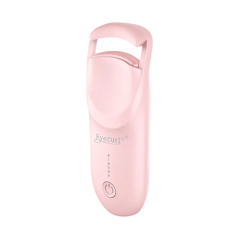 Electric heating eyelash curler in cream white colour with USB charging cable