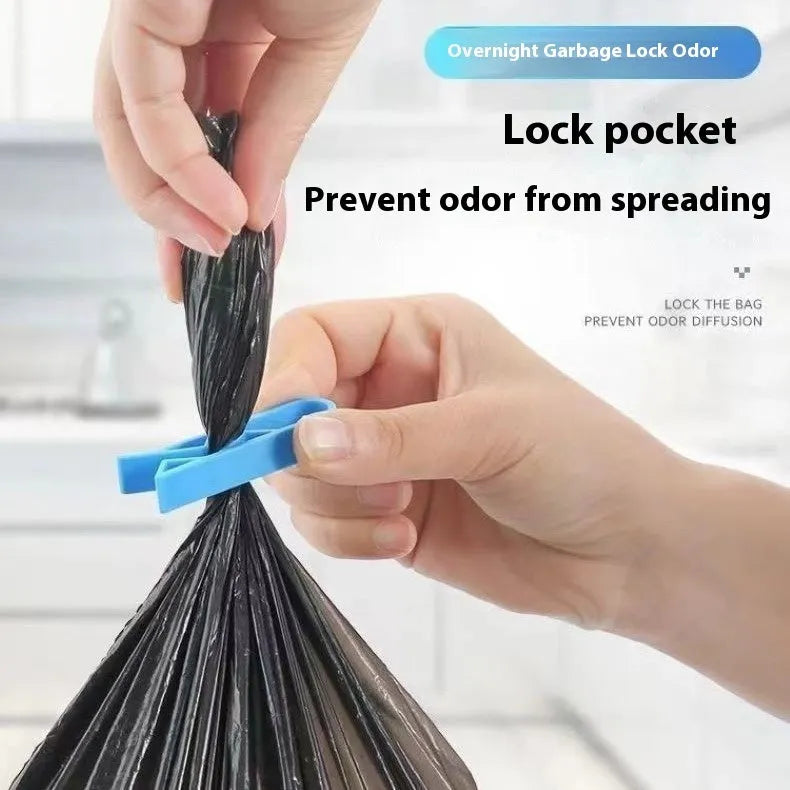 PP plastic non-slip clip for fixing garbage bags to the side of a bin.