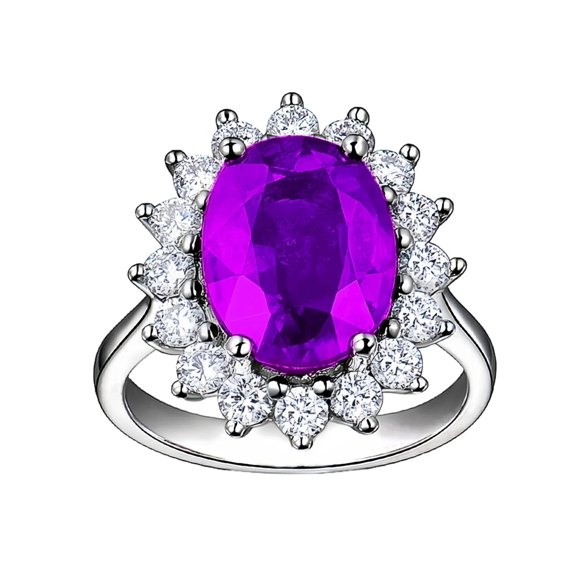 Adjustable opening multi-colour rhinestone ring in platinum tone for women, geometric natural style