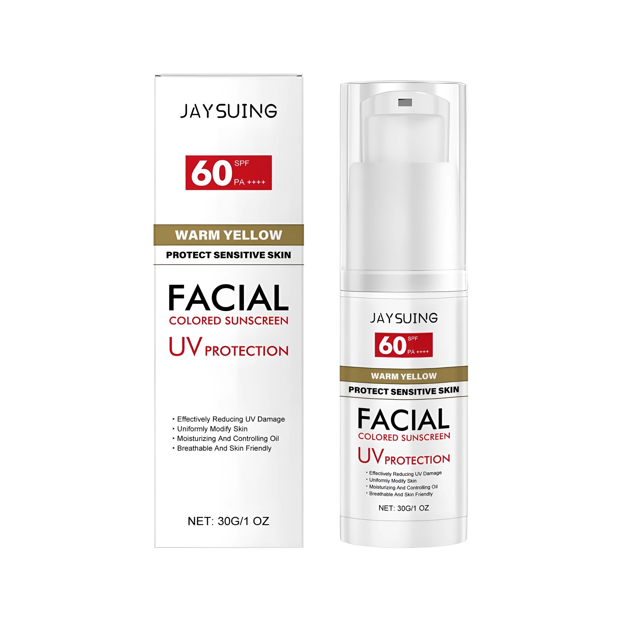 30g tube of lightweight facial sunscreen with hyaluronic acid and vitamin E.