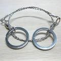 Stainless steel wire survival saw with thumb rings coiled for outdoor camping