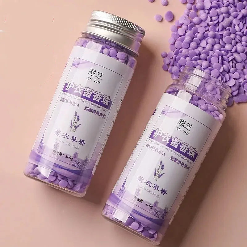 Pack of clothing fragrance beads with long lasting scent, available in five colour-coded fragrances