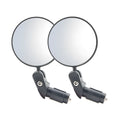 Black foldable convex rearview mirror with a 7cm reflector, shown extended to 14cm
