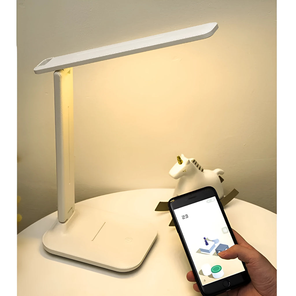 White touch dimming bedside lamp for children's bedroom with USB charging port