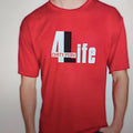 Men's red cotton summer t-shirt with short sleeves and round neck casual design