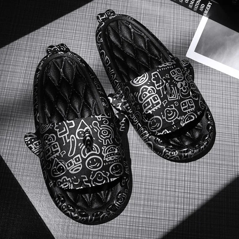 EVA home slippers with shark design in open toe style available in multiple colours