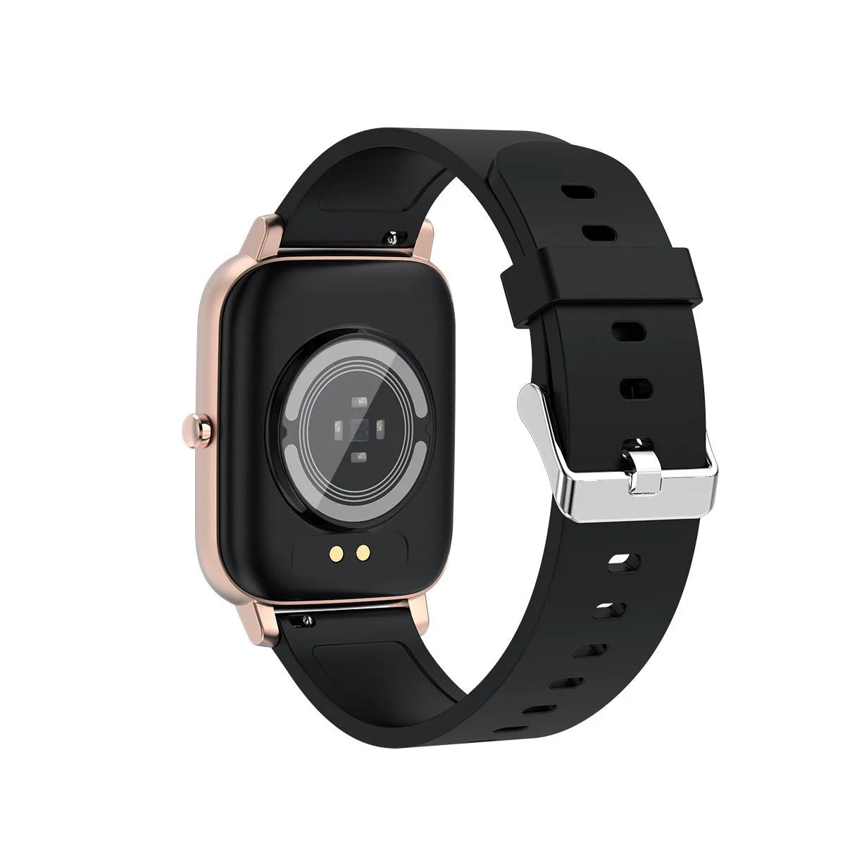 H80 fashion sports smart watch with black silicone strap showing health metrics on screen.