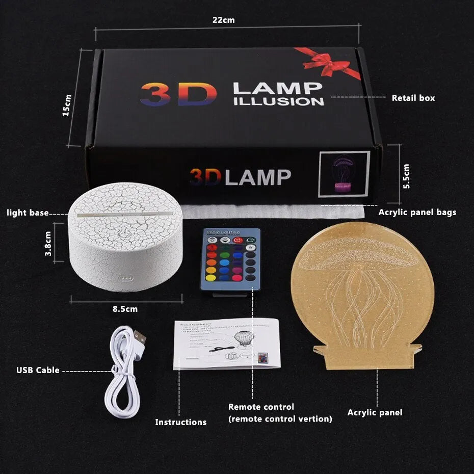 Cartoon airplane shaped night light with acrylic shade and touch controls for colour changing