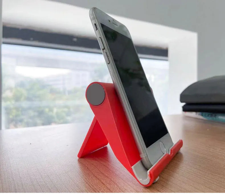 Folding tablet stand with multi-angle adjustment for phones and tablets