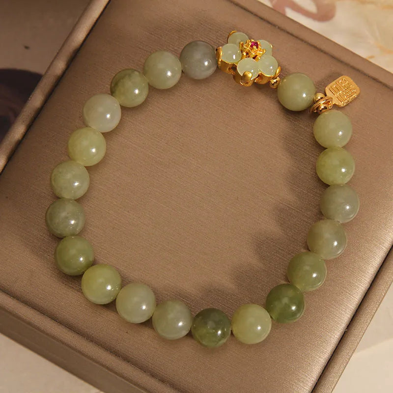 Women's casual adjustable bracelet made from alloy with a grey jade colour finish.