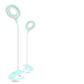 Green USB rechargeable touch table lamp with LED light on a wooden desk.